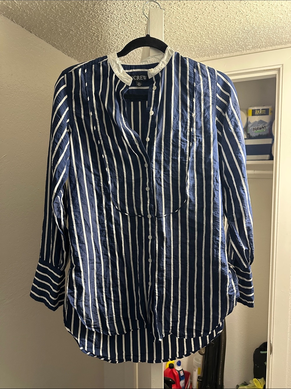 J. Crew Blue and Stripe Shirt
